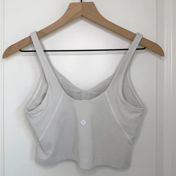 Lululemon Align Tank Bra White Longline Scoop Neck Size 6 Built-In Bra - Picture 3 of 8